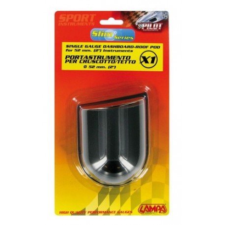 Portastrumenti cruscotto 1 foro 52 mm nero