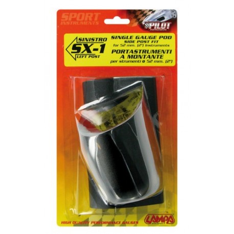 Portastrumenti montante 1 foro 52 mm nero sinistro