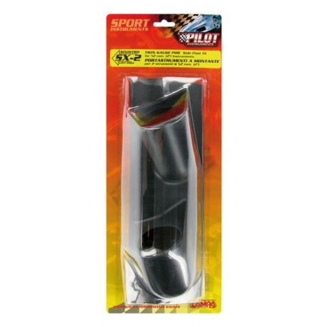 Portastrumenti montante 2 fori 52 mm nero sinistro