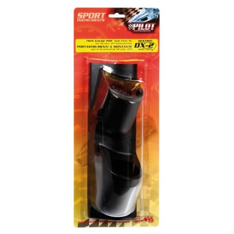 Portastrumenti montante 2 fori 52 mm nero destro