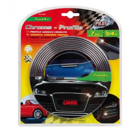 Profilo adesivo cromato 4 m 7 mm