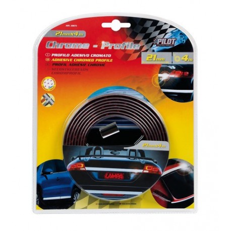 Profilo adesivo cromato 4 m 21 mm