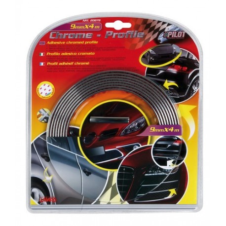 Profilo adesivo cromato 4 m 9 mm