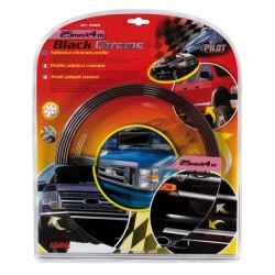 Profilo adesivo cromato nero 4 m 25 mm