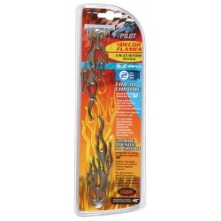 Emblema 3D cromato 2 Flames 115x40 mm