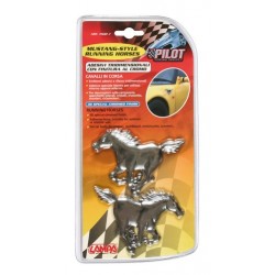 Emblema 3D cromato 2 Horses 105x72 mm