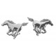 Emblema 3D cromato 2 Horses 105x72 mm