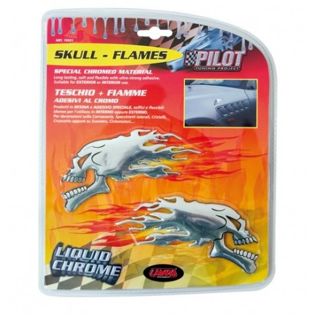 Emblema 3D cromato 2 Skulls