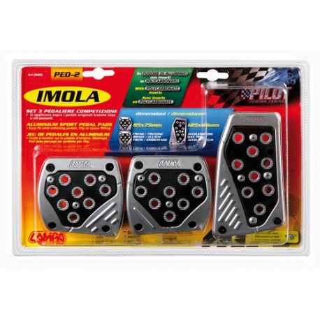 Imola set 3 pedali nero in fusione di alluminio