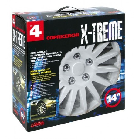 C 071 X Treme Kit 4 Copricerchi Coppe ruota diametro 14 bianco lucido