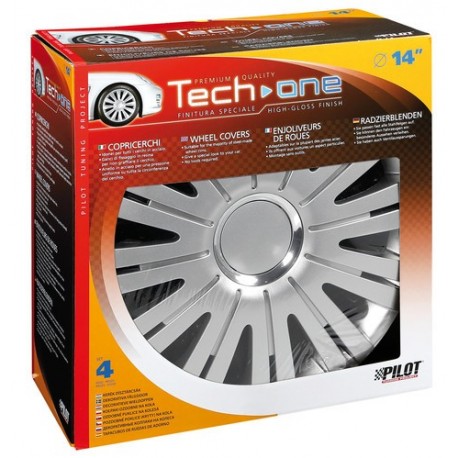 Active Silver Kit 4 Copricerchi Coppe ruota diametro 14