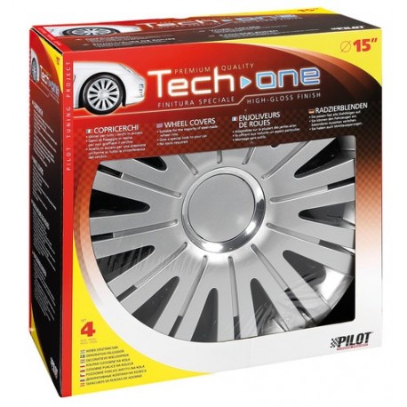 Active Silver Kit 4 Copricerchi Coppe ruota diametro 15