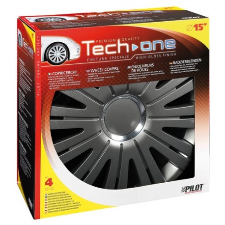 Active Grafite Kit 4 Copricerchi Coppe ruota diametro 15