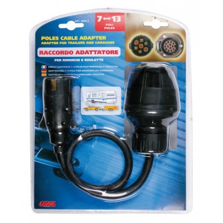 Adattatore 7 -13 poli con cablaggio da 40 cm M/F per rimorchi