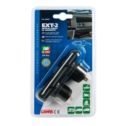 Ext 2 doppia presa corrente montaggio ad incasso 12/24V