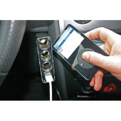 Dual Power presa corrente tripla con USB 12/24V