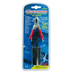 Presa corrente con clips batteria 12/24V