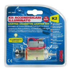 Kit accendisigari con presa illuminata 12V