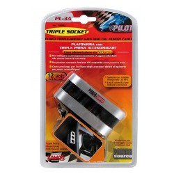 Presa corrente tripla con prolunga 12/24V