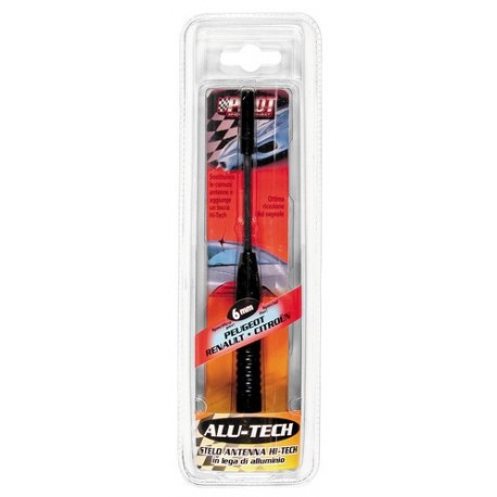Alu Tech Stelo antenna in lega di alluminio 6 mm nero
