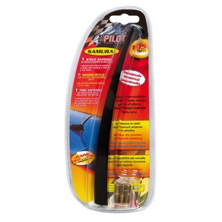 Samurai Stelo antenna in metallo L 195 cm nero