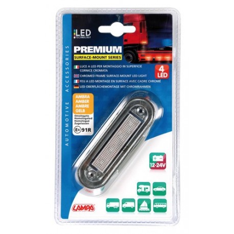 Premium luce a 4 led montaggio superficie 12/24V arancio