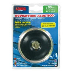 Avvisatore acustico diametro 90 mm 12V Tono alto