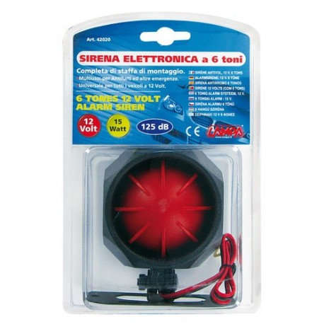 Sirena elettronica a 6 toni 12V