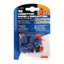 10 connettori rapidi a ghigliottina rosso / blu