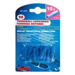 10 terminali capicorda femmina rotondi blu