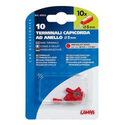 10 terminali capicorda ad anello rosso