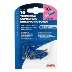 10 terminali capicorda maschio rotondi blu