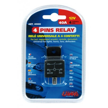Relay universale 4 contatti 12V 30A