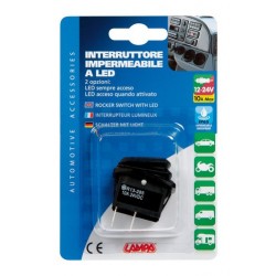 Interruttore impermeabile con led 12/24V blu