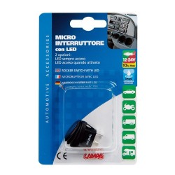 Micro interruttore impermeabile con led 12/24V blu