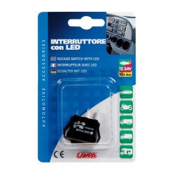 Interruttore con led 12/24V blu