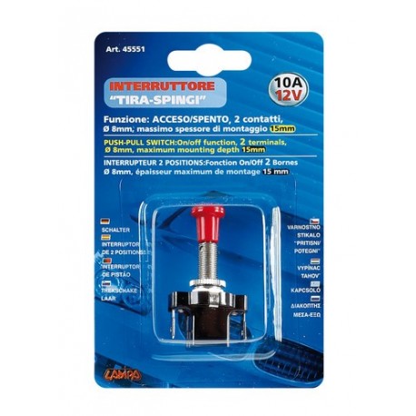 Interruttore tira spingi 12/24V 10A