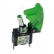 Interruttore a leva con sicura 12V verde 20A