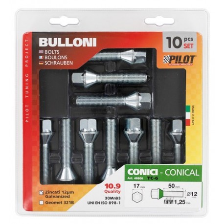 Set 10 bulloni conici TC6