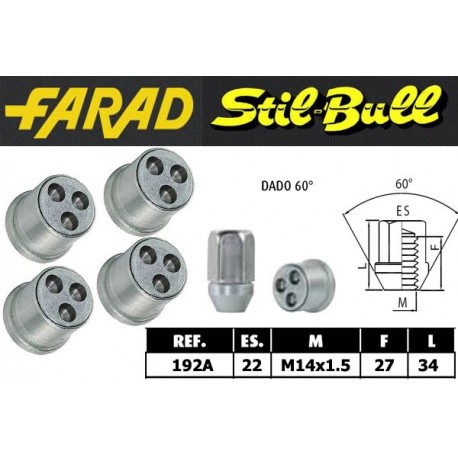 Farad Stil Bull Dadi antifurto con 2 chiavi cod 192A