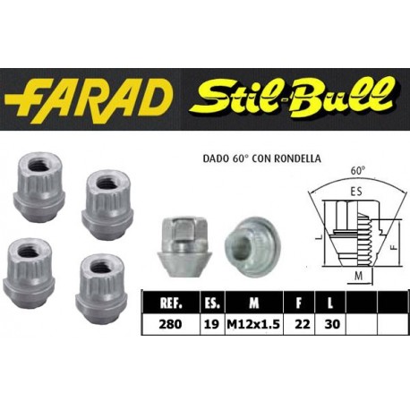 Farad Stil Bull Dadi antifurto con 2 chiavi cod 280
