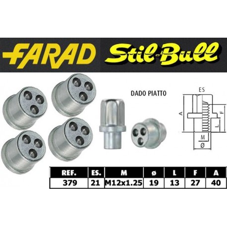 Farad Stil Bull Dadi antifurto con 2 chiavi cod 379