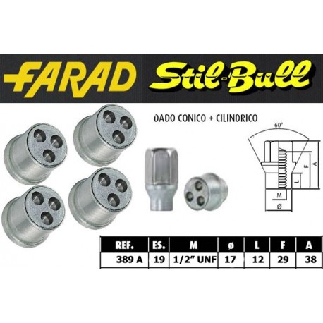 Farad Stil Bull Dadi antifurto con 2 chiavi cod 389A