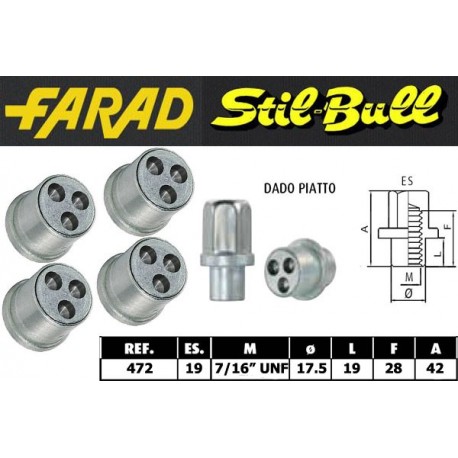 Farad Stil Bull Dadi antifurto con 2 chiavi cod 472