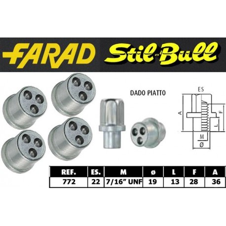 Farad Stil Bull Dadi antifurto con 2 chiavi cod 772