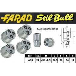 Farad Stil Bull Dadi antifurto con 2 chiavi cod AG3