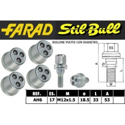 Farad Stil Bull Bulloni antifurto con 2 chiavi cod AH6
