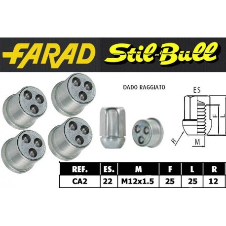 Farad Stil Bull Dadi antifurto con 2 chiavi cod CA2
