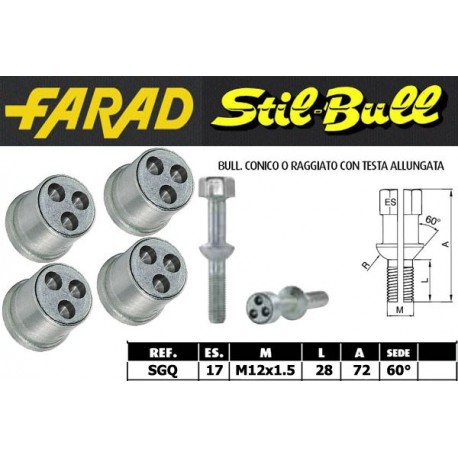 Farad Stil Bull Bulloni antifurto con 2 chiavi cod SGQ