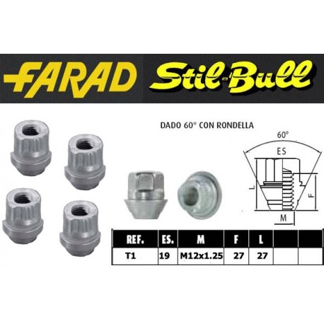 Farad Stil Bull Dadi antifurto con 2 chiavi cod T1